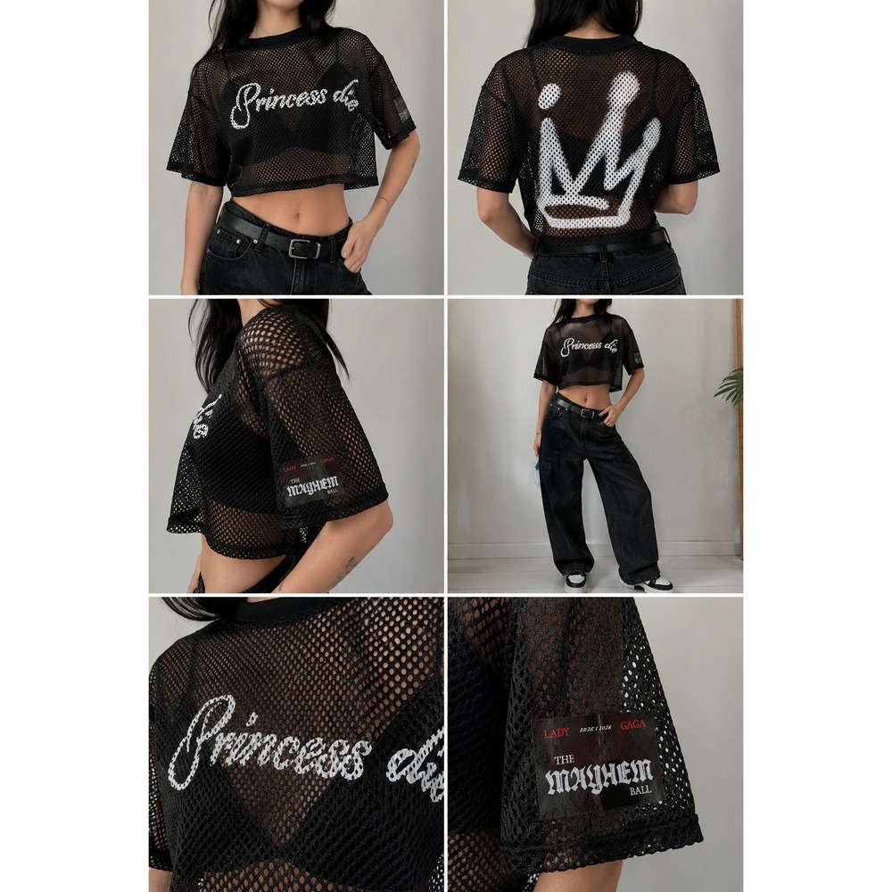 Lady Gaga The Mayhem Ball Mesh Crop Top